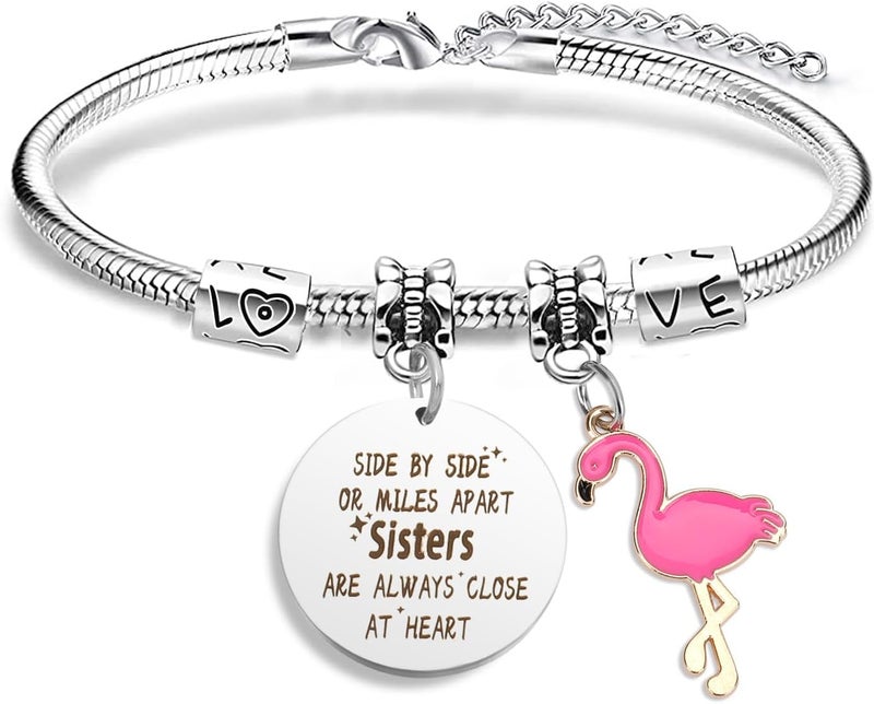 EGHTvmok Sister Birthday Gifts Christmas Mothers Day Sisters Graduation Valentines Bracelet Sunflower,Butterfly,Elephant - Image 1